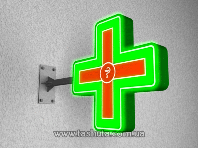 Аптечный крест с внутренней подсветкой 800х800 мм