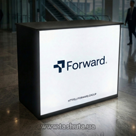 Текстильный промостол с подсветкой  1100x500х1100 мм