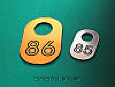 Гардеробный номерок из двухслойного пластика 40х65 мм, односторонний (Нанесение изображения: Лазерная гравировка; )