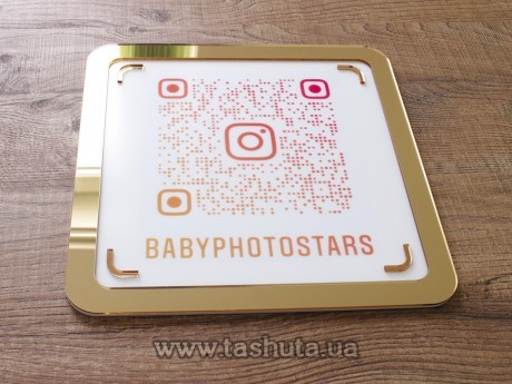 Wizytówka na Instagram z akrylu z kodem QR 200x200mm, elementy przestrzenne