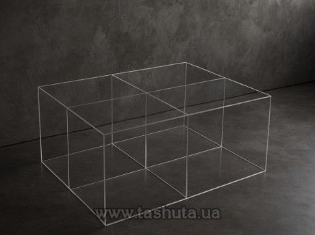 Pojemnik akrylowy 200x300x200 mm, 4 przegródki