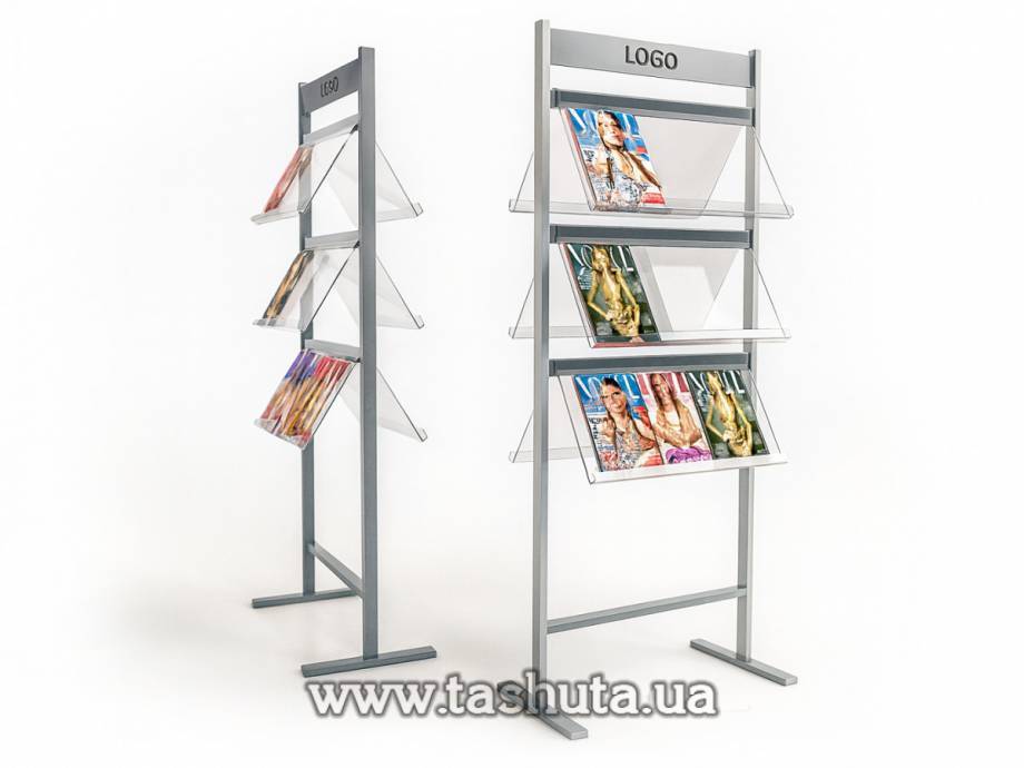 Double-Sided Literature Stand with 6 Pockets A4x3