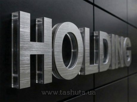 Букви для вивіски з прозорого акрилу + алюмінієвий композит, H=150мм