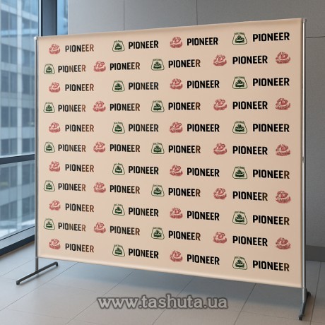Пресс-волл (стенд для фотографирования) 2х2,5 м, карманы, низкие ножки