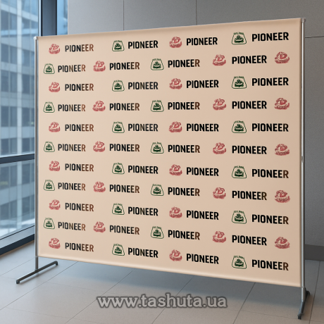 Пресс-волл (стенд для фотографирования) 2х2,5 м, карманы, низкие ножки