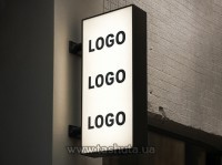 Szyld LED prostokątny z logo 40x100cm, dwustronny