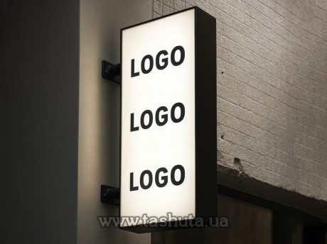 Szyld LED prostokątny z logo 40x100cm, dwustronny