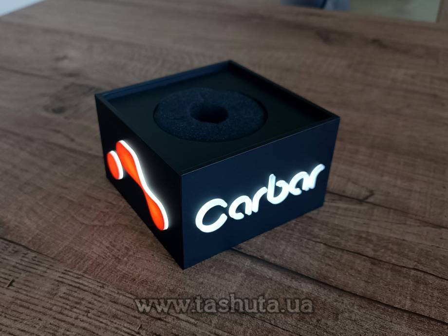 Световой кубик (насадка) на микрофон с объемным логотипом