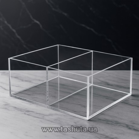 Pojemnik z plexi z przegródką 300x500x200 mm