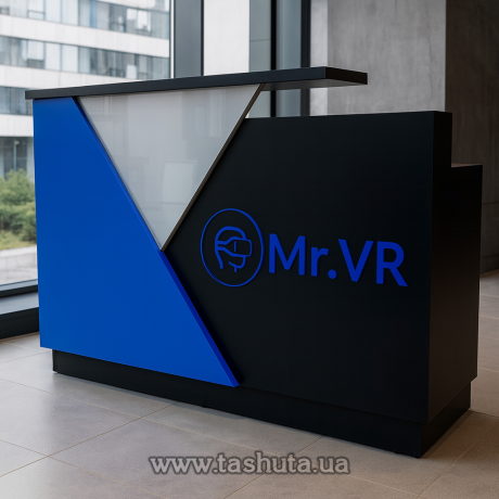 Стійка адміністратора з акриловою вставкою, 160х110х70 см