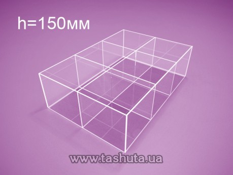Taca akrylowa, organizer na towary 300x400x150 mm, 6 przegródek