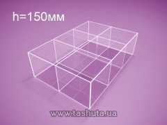 Taca akrylowa, organizer na towary 300x500x150 mm, 6 przegródek