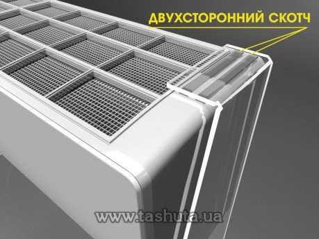 Ekran klimatyzatora z plexi, szerokość 900mm, bez wiercenia w ścianie
