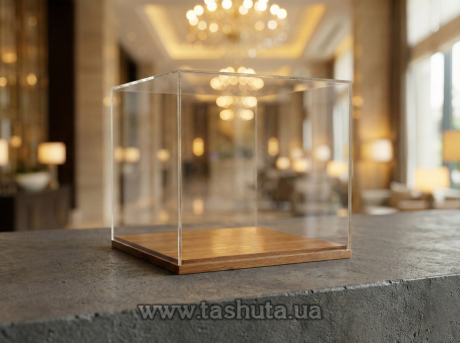 Защитная колба на деревянной основе 300х300х300