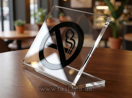 Настільна табличка акрилова  L-подібна, 100х60 мм