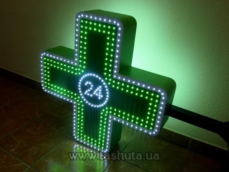 Krzyż LED z dynamiką 24 godz., dwukolorowy, 700x700 mm