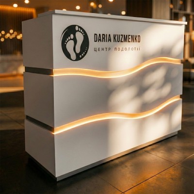 Illuminated Registration and Reception Desk, 150x110x80cm
