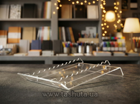 Прозрачная подставка под  ручки на 11 шт, 150х20х220 мм