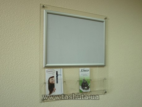 Rama click system formatu A2 na przezroczystej podstawie z kieszeniami