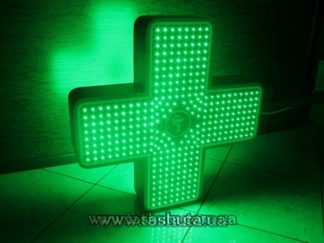 Krzyż apteczny LED z dynamiką, dwukolorowy, 800x800mm