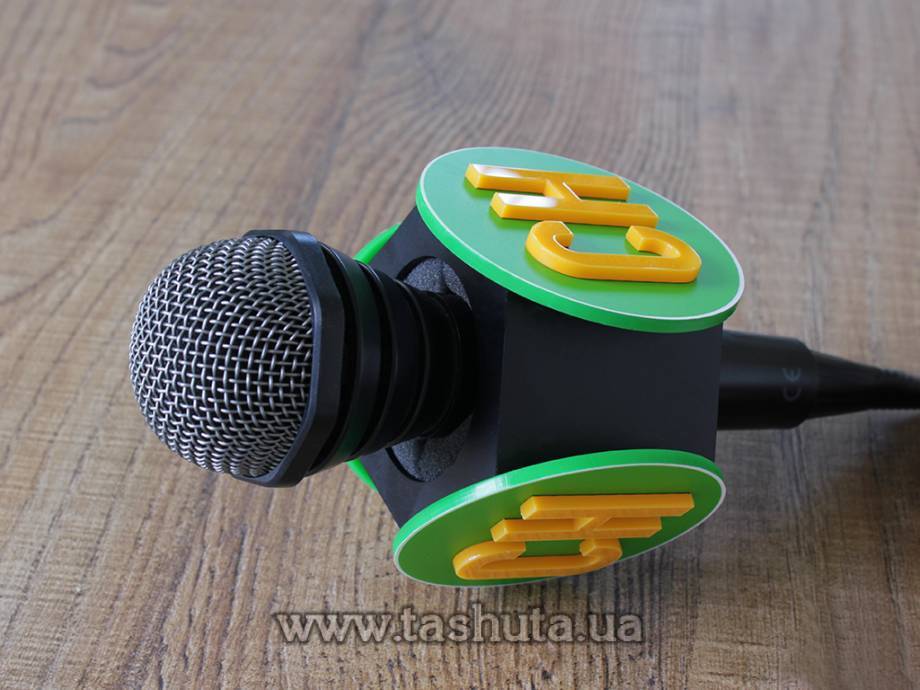 Hexagonal Microphone Flag with 3D Logo