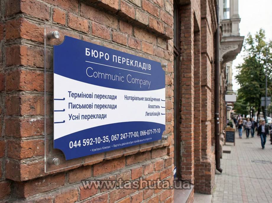 Фасадна табличка акрил + алюміній, 500х300 мм