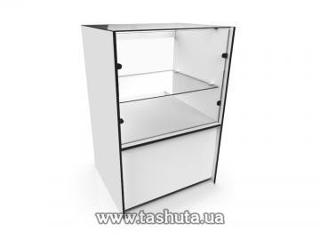 Glass Counter with Two Shelves, Size 70x90x50cm