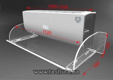 Deflektor klimatyzatora, szerokość 1100mm, z akrylu