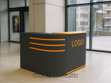 Угловая кассовая стойка ресепшн, 120х100х120 cм