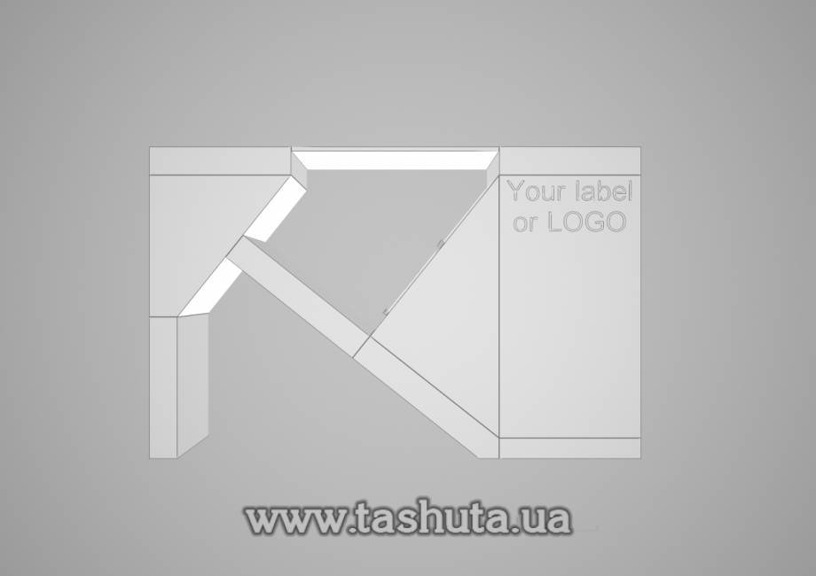 Information Table with Logo, 120x770x50cm