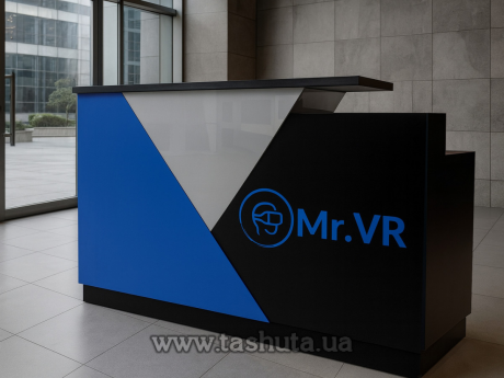 Стійка адміністратора з акриловою вставкою, 160х110х70 см