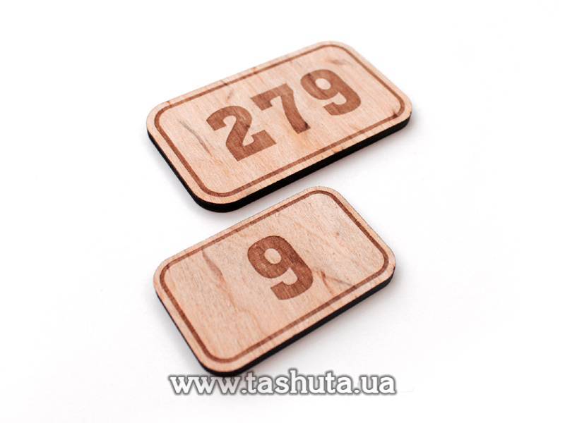 Plywood Hanger Number Tags 40x65mm