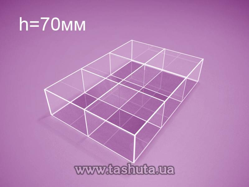 Acrylic Container 300x500x70mm, 6 Sections