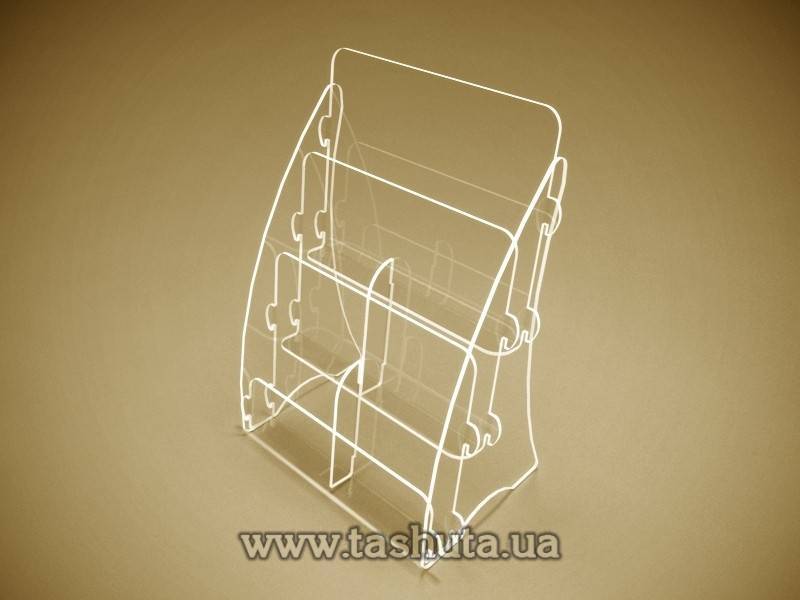 Universal Tabletop Brochure Holder A4 (210x297), DL (99x210) x 4 Compartments
