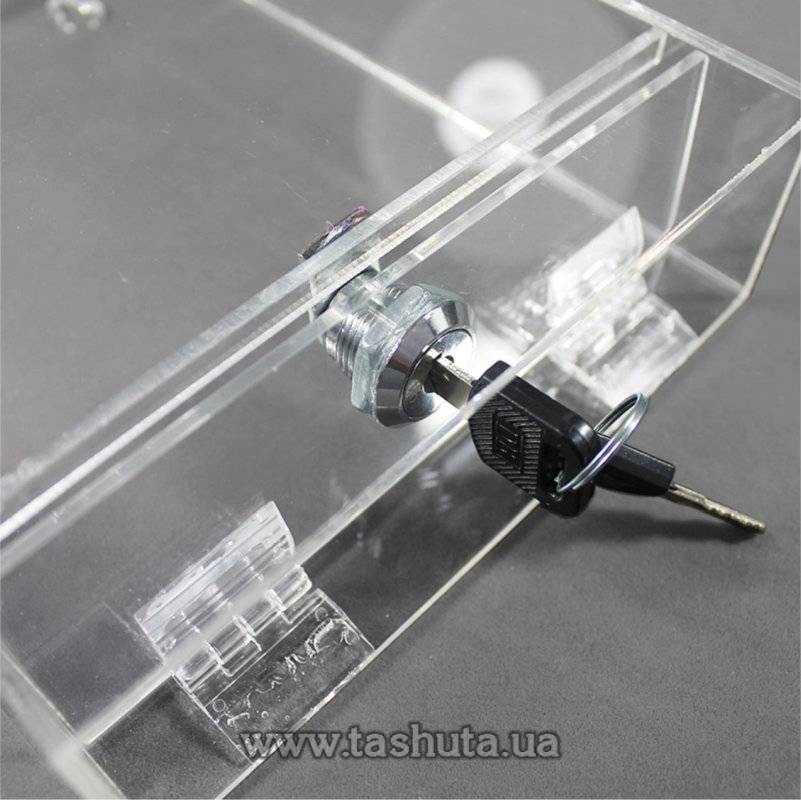 Wall-Mounted Clear Acrylic Lockable Suggestion Box 155x230x50mm