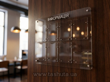 Информационный стенд с карманами из оргстекла 1050х760 мм (8 карманов)