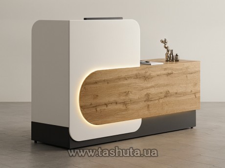 Biurowa lada recepcyjna „Skandi”, 180x120x62 cm