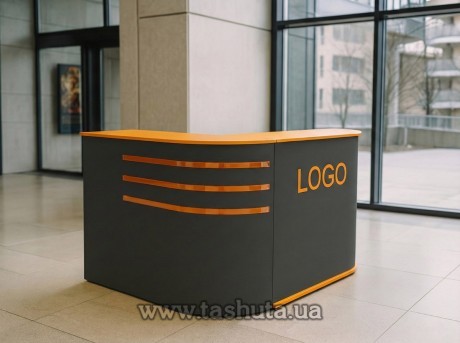 Narożna lada recepcyjno-kasowa, 120x100x120 cm