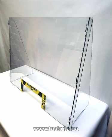 Наклонный защитный барьер экран перегородка для кассы магазина 1000х750х240мм