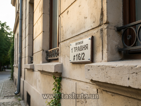 Уличная табличка двухслойная (акрил+влагостойкая фанера), 420х220 мм