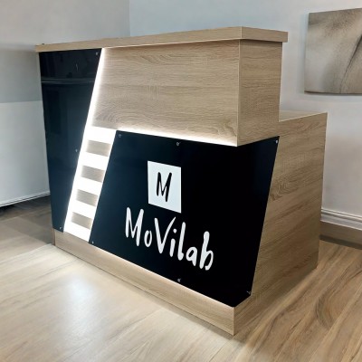 Front Desk with Decorative Lighting, 125x110x75cm
