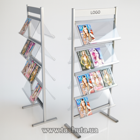 Двухсторонняя стойка под полиграфию на 8 карманов А4х3
