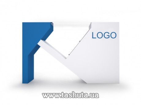 Stół informacyjny z logo, 120x770x50cm