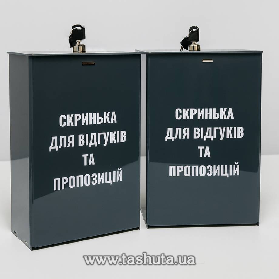 Lockable Coloured Acrylic Box for Money, Complaints and Suggestions 250x300x105mm