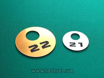 Plastic Locker Room Number Tag 60x60mm, Double-Sided