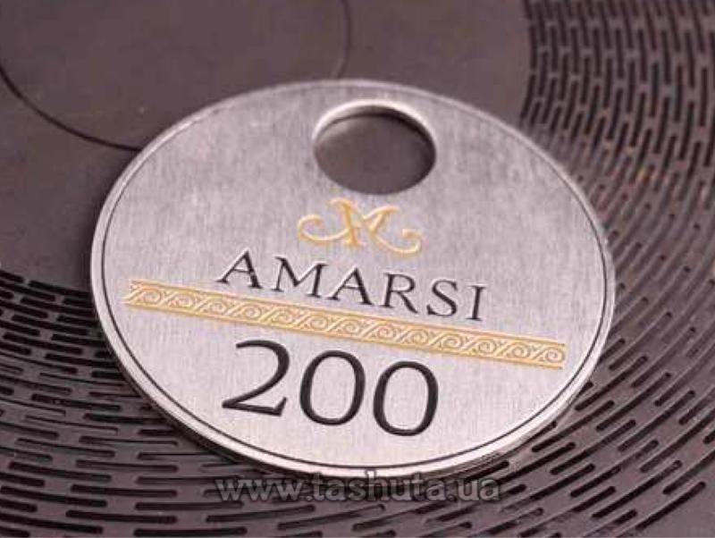 Oval Nickel-Plated Metal Number Tag 45x25mm, Double-Sided