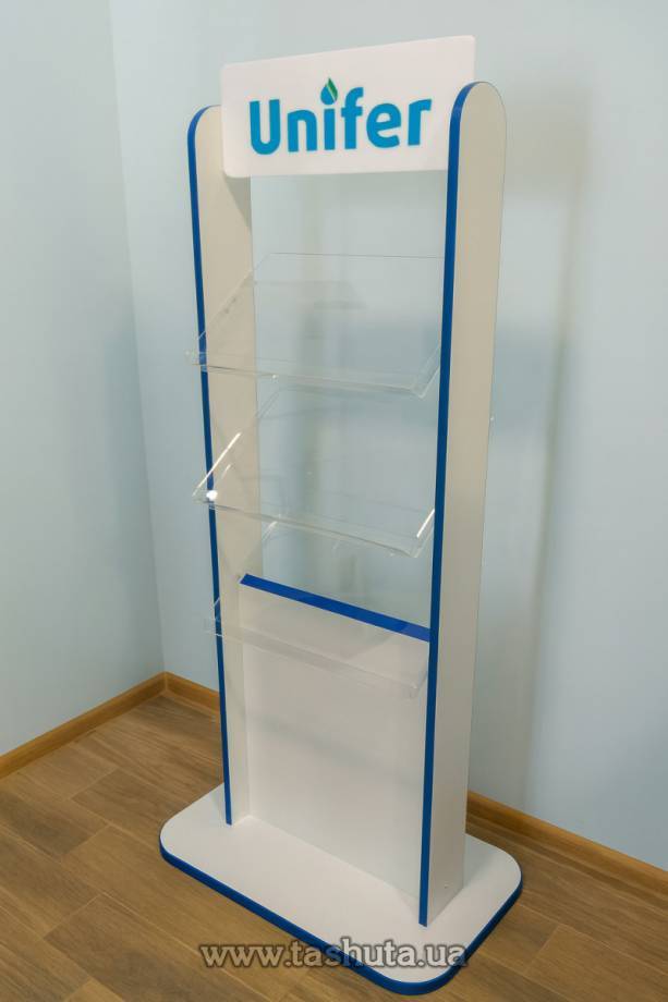 Chipboard Literature Stand, 3 Pockets A4x2
