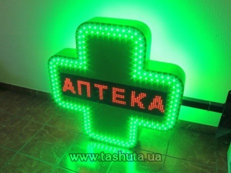 Krzyż LED z biegnącym tekstem LED, 800x800 mm