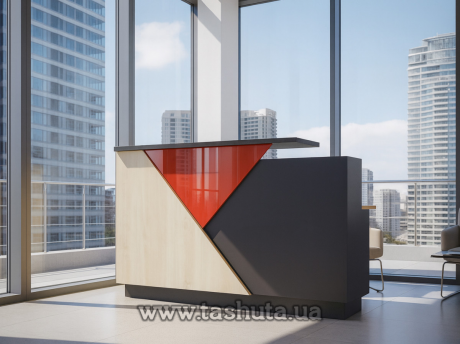 Стійка адміністратора з акриловою вставкою, 160х110х70 см