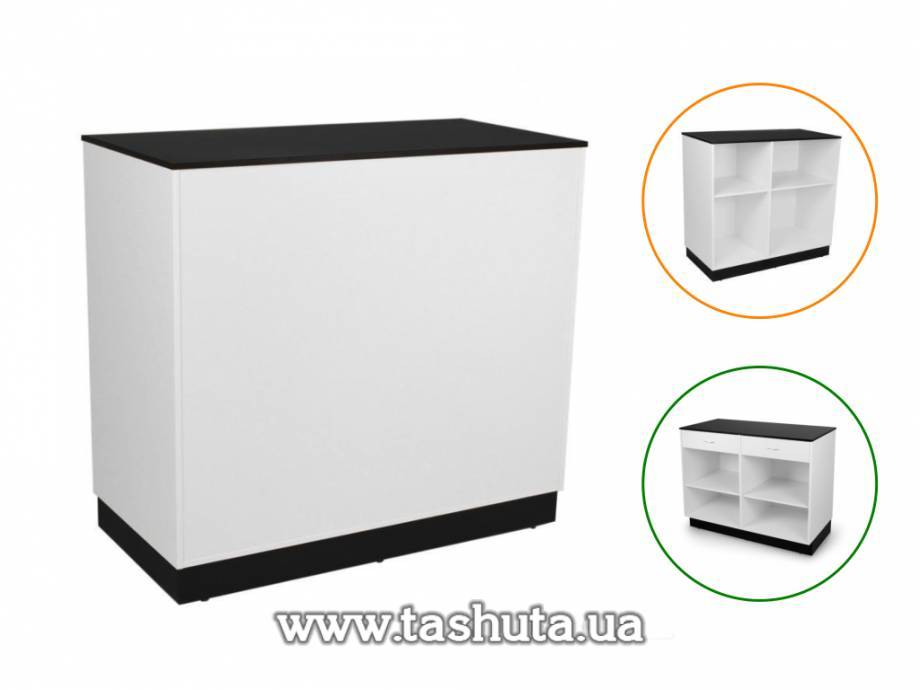 Checkout Desk with Shelves, Size 80x110x50cm